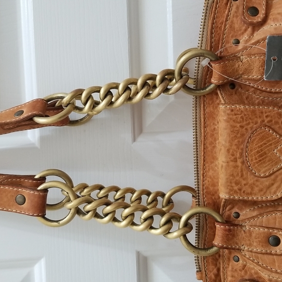 MALINI MURJANI  leather tan shoulder bag - Picture 6 of 11